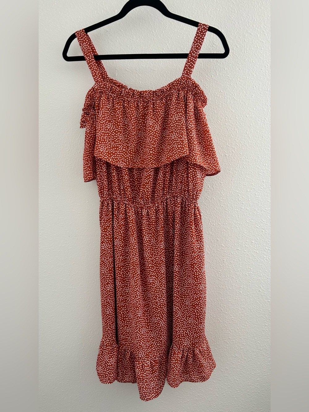 liberty Rust Orange Polka-Dot Dress